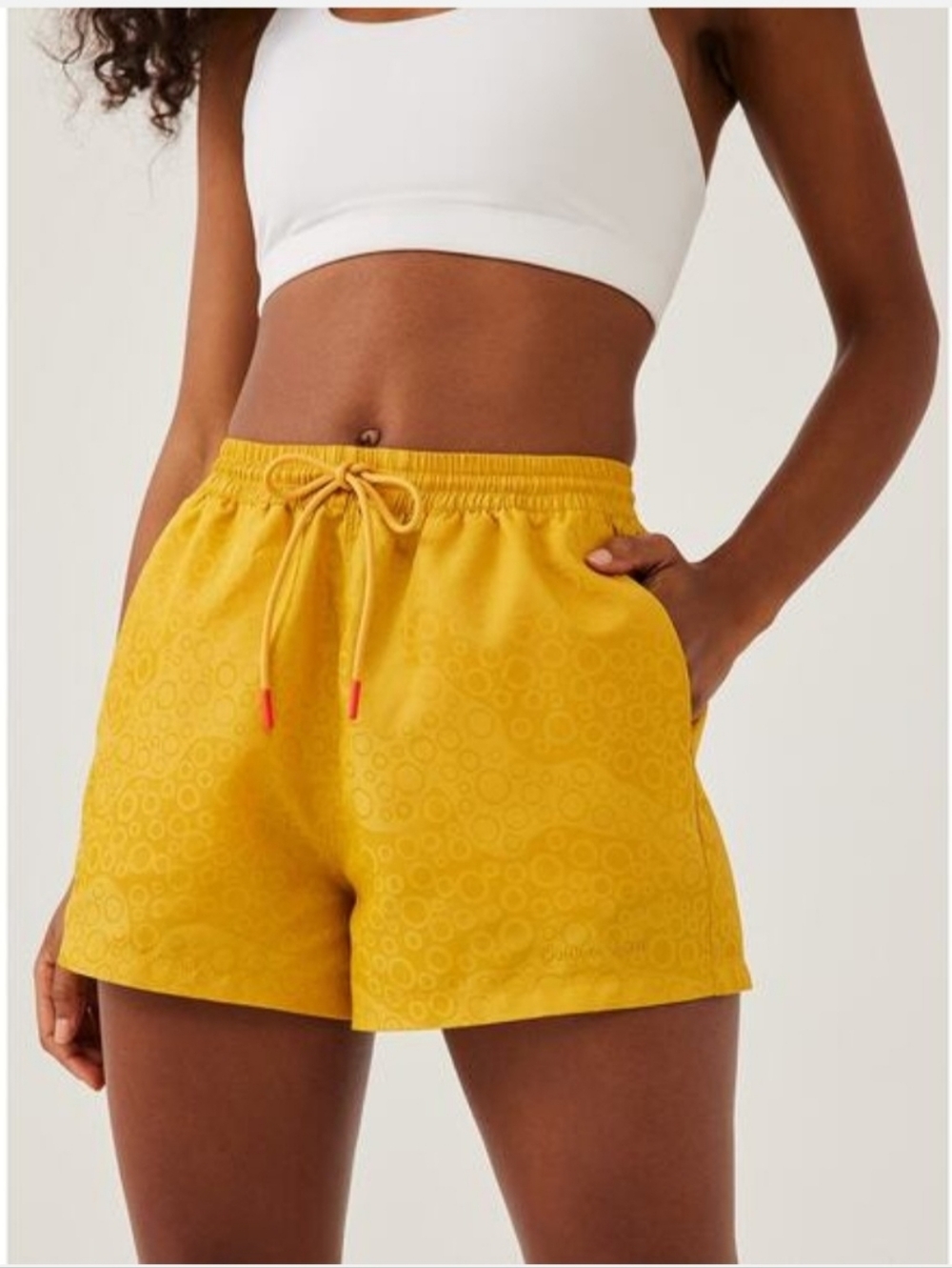 Outdoor Voices GeoShine‎ 2.5 in Short Goldfinch Yellow Sz S Run Athletic Nylon